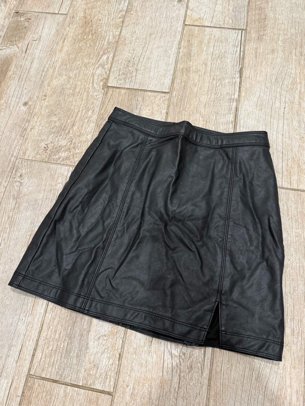 Abercrombie & Fitch Black Faux Leather Mini Skirt